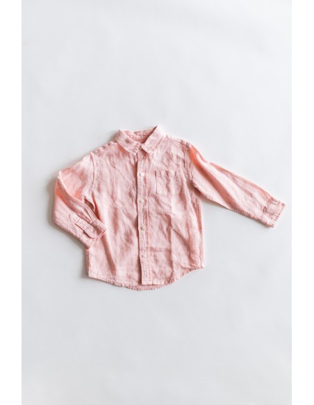 camisa rosada lino