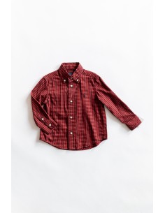 camisa roja cuadros negros