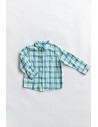 camisa blanca rayas verdes y azules