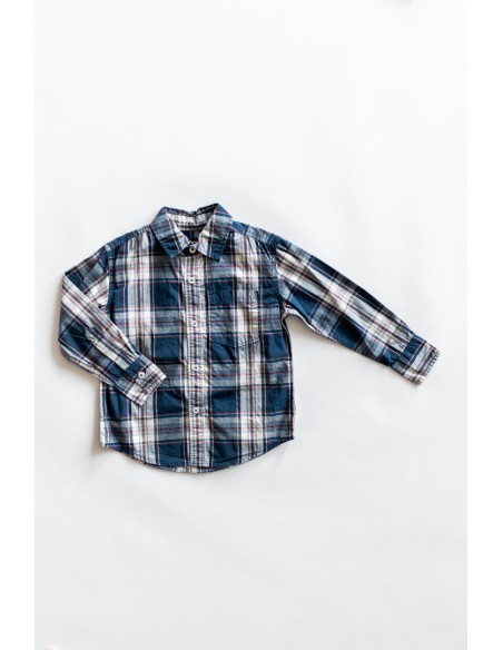 camisa azul rayas blancas y rojas