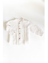 camisa blanca rayas beige