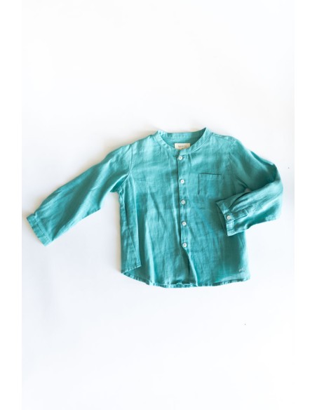 camisa manga larga turquesa