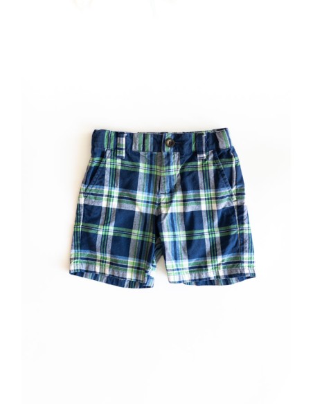 short azul rayas verdes y blancas