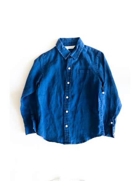 camisa manga larga azul