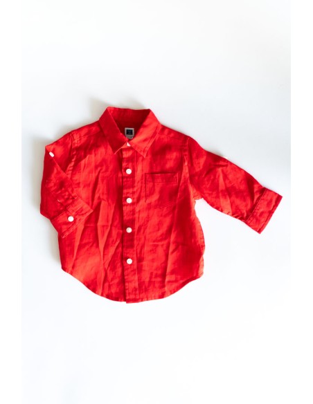 camisa roja lino