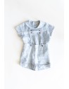 set short y camisa manga corta celeste