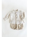 set short beige y camisa beige