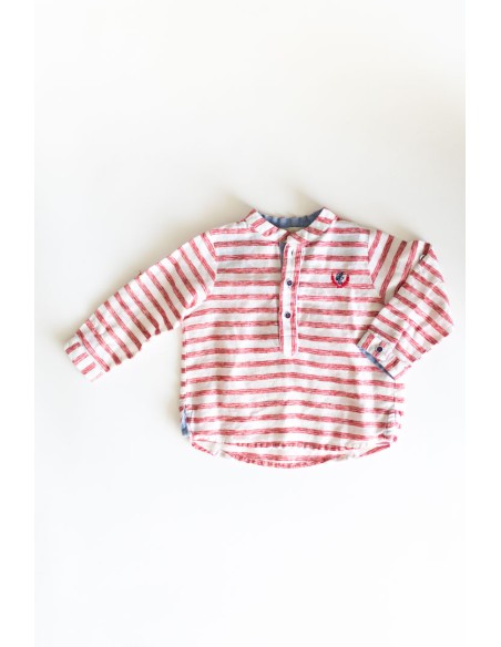 camisa manga larga rayas rojas