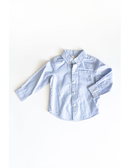 camisa manga larga celeste