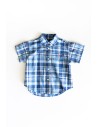 camisa manga corta cuadros azules