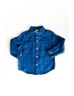 camisa manga larga azul
