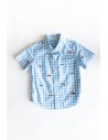 camisa cuadros celestes con pescados