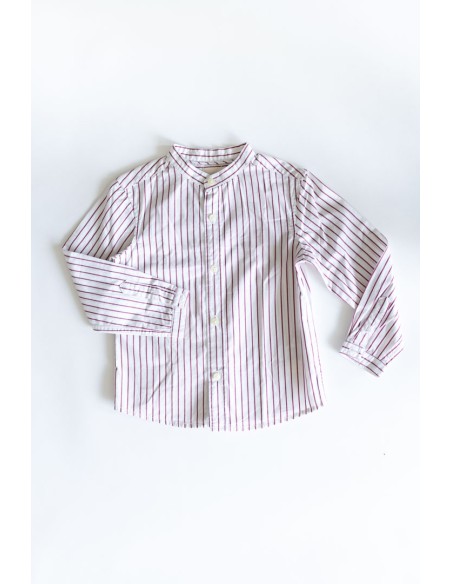 camisa blanca rayas concho de vino