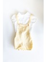 set camisa blanca y enterizo cuadros amarillos