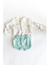 set camisa blanca con cometas y short turquesa