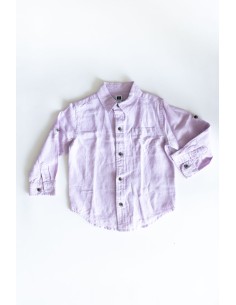 camisa lino violeta