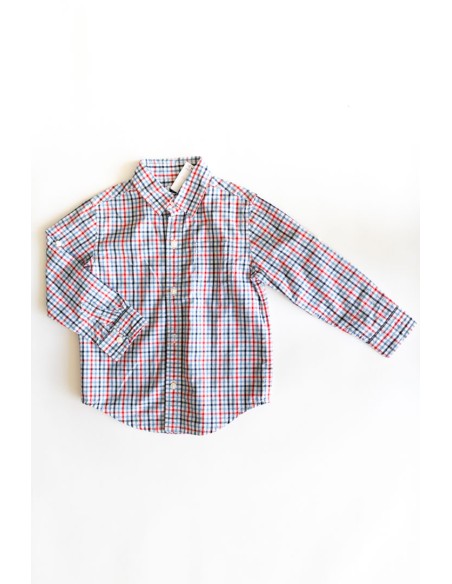 camisa rayas azules celestes y rojas