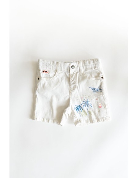 short blanco con aviones