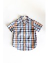 camisa cuadros azules amarillos y naranja