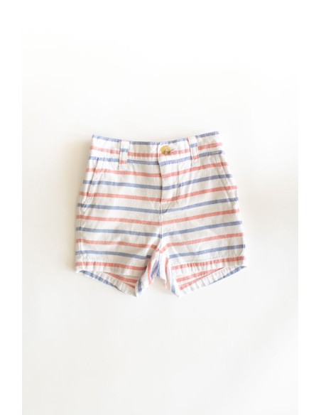 short rayas azules y rojas