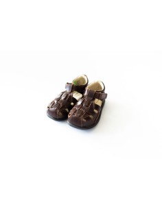 sandalias cafes de cuero
