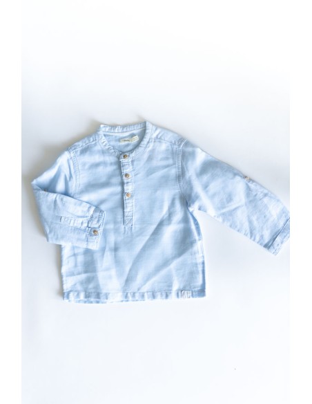 camisa manga larga celeste