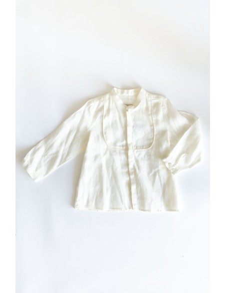 camisa manga larga lino beige