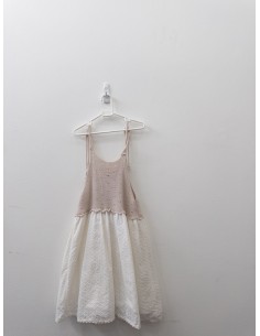 vestido blanco con beige