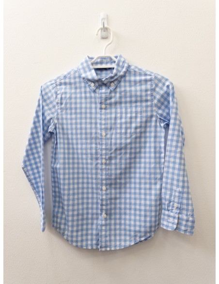 camisa cuadros celestes y blancos