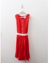 vestido rojo detalles blancos