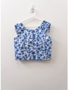top flores azules