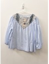 top rayas celestes manga larga