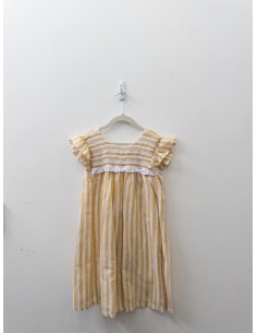 vestido lino rayas amarillas y blancas