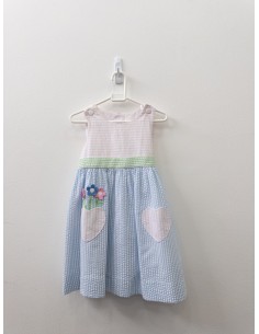 vestido top rayas rosadas y blancas y falda rayas azules y blancas cinturon rayas verdes