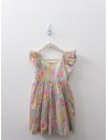 vestido flores fucsias amarillas turquesas