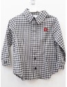 camisa manga larga cuadros grises con blancos