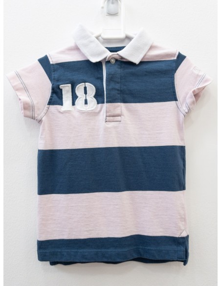 camisa manga corta rosada y azul
