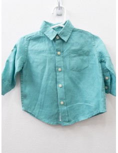 camisa turquesa lino