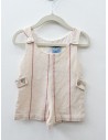 enterizo beige con rayas rojas