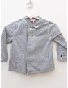 camisa manga larga rayas azul marino con botones
