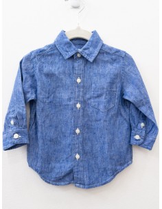 camisa  manga larga celeste electrico