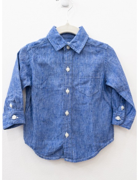 camisa  manga larga celeste electrico