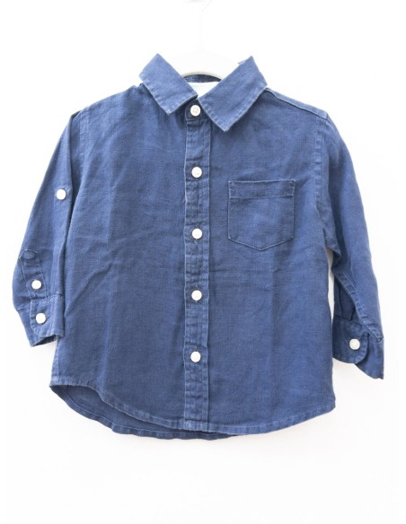 camisa manga larga azul oscuro