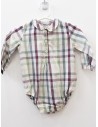 enterizo camisa manga larga cuadros concho de vino