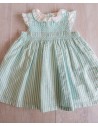 vestido rayas turquesas y blancas