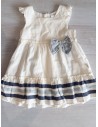 vestido lino blanco con rayas azules y lazo