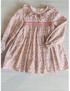 vestido flores rojas manga larga