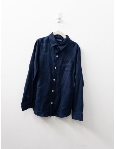 camisa lino azul