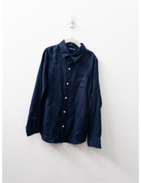 camisa lino azul