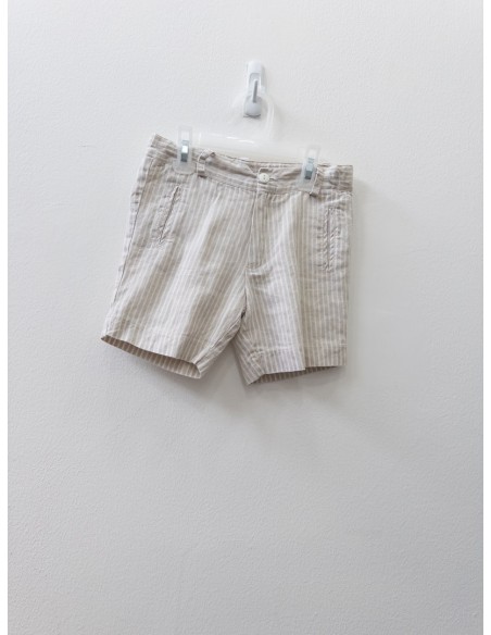 short lino rayas beige y blancas